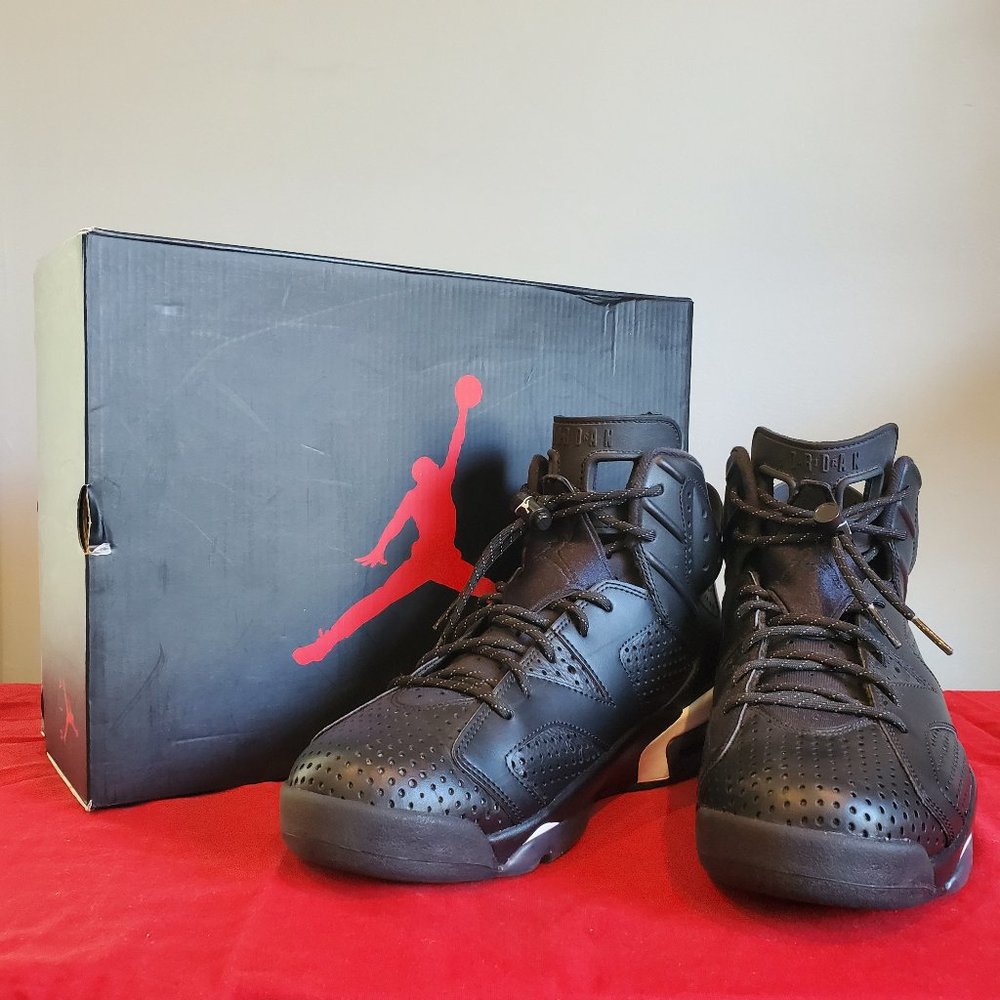 Air Jordan Retro 6 Black/Black White WITH BOX